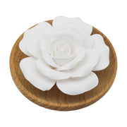 OYWOBET handmade rose ceramic diffuser on pallet for a calming desk scent