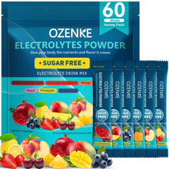 OZENKE 60-stick sugar-free hydration packaging for on-the-go electrolyte support