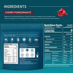 OZENKE electrolytes packets back view showing ingredients and sugar-free formula.