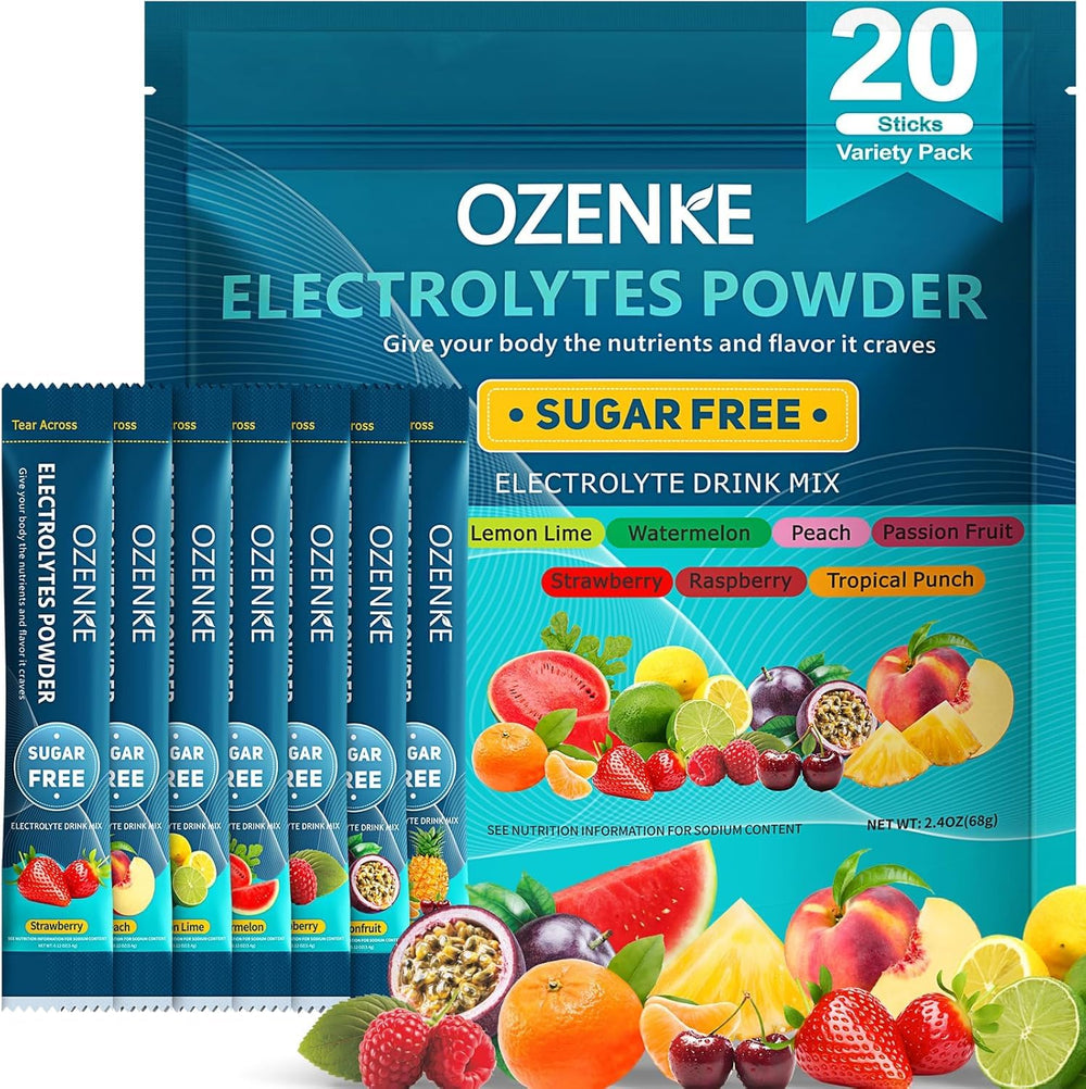 OZENKE electrolytes stick lemon lime for quick, sugar-free hydration during workouts.