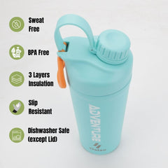 Ozizo shaker with wire whisk ball ensuring smooth protein shakes