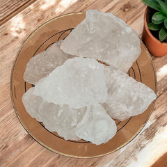 Pachamama Essentials alum stone in use as a natural deodorant option