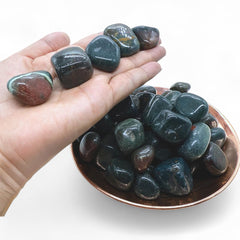 Pachamama Essentials Bloodstone amulet protects against negativity.