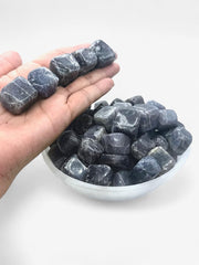 Pachamama Essentials Iolite tumbled stone aligns with auric field during meditation.