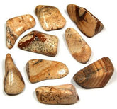 Pachamama Essentials Picture Jasper grounding stone for earth energy during meditation.