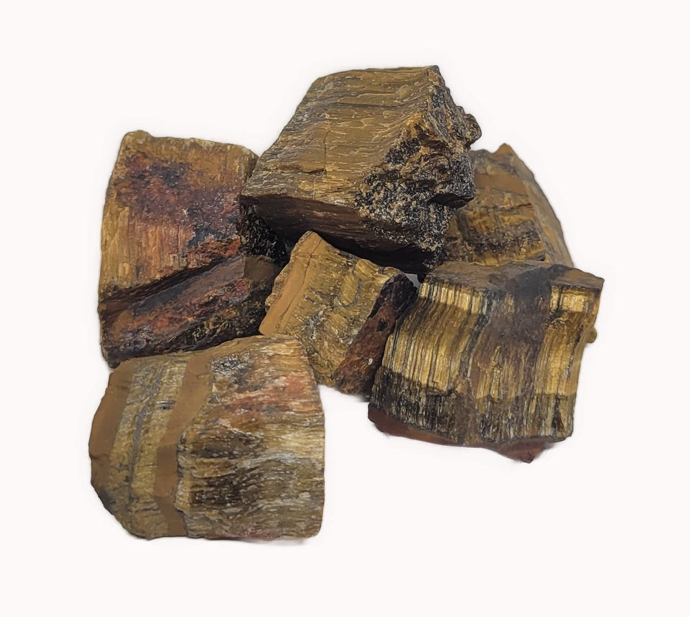 Pachamama Essentials tiger eye crystal rough stones with grounding energy for focused decisions