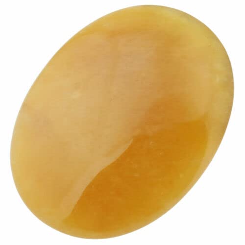 Pachamama Essentials yellow aventurine worry stone, oval pocket palm stone for calming anxiety and focus.