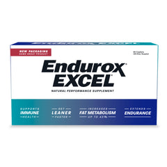 Pacific Health Endurox Excel bottle with 60 capsules for endurance support.