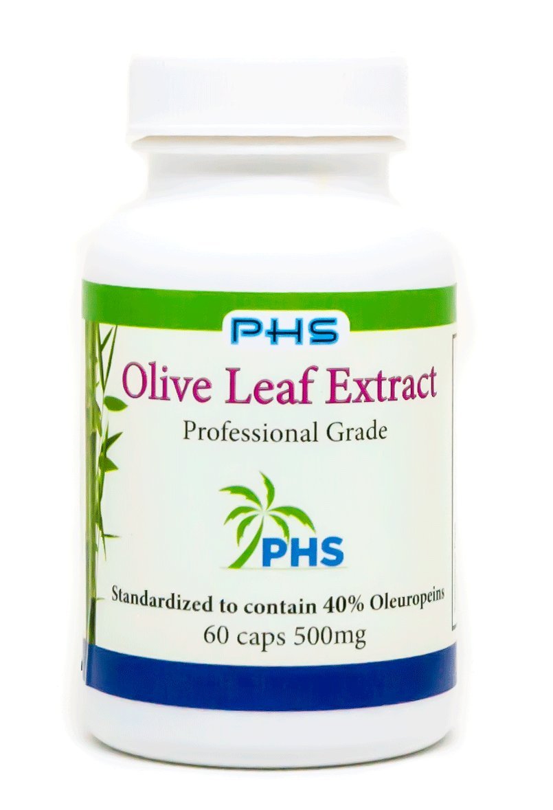 Pacific Health Sciences olive leaf extract bottle shows high oleuropeins potency for professionals.