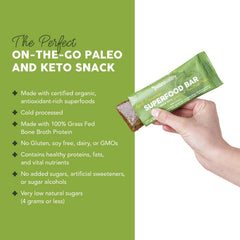 Paleovalley Bars bone broth protein closeup highlighting collagen-rich texture