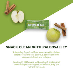 Paleovalley Bars organic superfoods collage with kale and turmeric