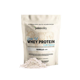 Paleovalley grass-fed whey bottle for lean muscle support during training.