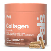 PALS Marine Collagen Capsules bottle showing 15x tripeptide power for skin support