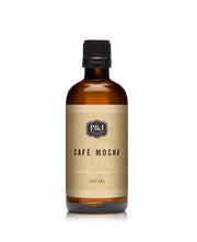 P&J Café Mocha Oil in amber bottle with easy pour for candle making.