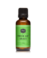 P&J Trading Fresh Cut Grass bottle with dropper for easy candle scenting.