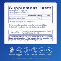 Pantethine capsules close-up highlighting premium purity and supplement quality.