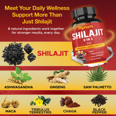 Papnami eight-herbal formula ingredients shown for a holistic blend.