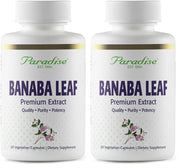 Paradise Herbs Banaba Leaf 12:1 bottle capsules close-up for daily wellness