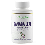 Paradise Herbs Banaba Leaf 12:1 Extract capsules for daily wellness and antioxidant support.