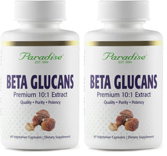 Paradise Herbs Beta Glucans bottle—vegan, gluten-free daily wellness