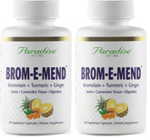 Paradise Herbs Brom-E-Mend bottle pour for easy daily nutrition support.