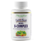 Paradise Herbs Earths Blend B-Complex bottle front emphasizes premium packaging and energy support