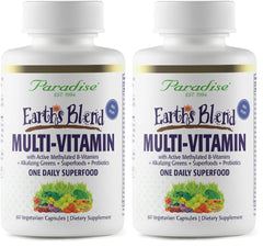 Paradise Herbs Earth's Blend bottle front for daily wellness capsules