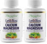 Paradise Herbs Earth's Blend bottle with capsules, calcium–magnesium–zinc D3 K2 boron for bone support.