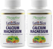 Paradise Herbs Earth's Blend bottle with capsules, calcium–magnesium–zinc D3 K2 boron for bone support.