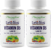 Paradise Herbs Earths Blend Vitamin D3 bottle front for daily bone and immune support.