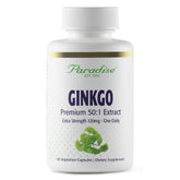 Paradise Herbs Ginkgo Biloba Extract bottle pour highlighting focus support.