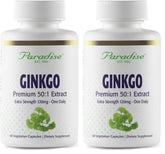 Paradise Herbs Ginkgo Biloba extract bottle showing capsules for daily focus support