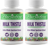 Paradise Herbs Milk Thistle packaging front view showing vegan, non‑GMO formula