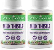 Paradise Herbs Milk Thistle packaging front view showing vegan, non‑GMO formula