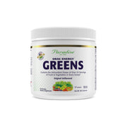 Paradise Herbs ORAC Energy Greens bottle showcases a nutrient-dense greens blend for daily vitality.