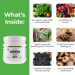 Ingredient blend inside Paradise Herbs ORAC Energy Greens with spirulina and chlorella