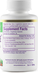 Paradise Herbs Resveragrape capsules may support wellness with gluten-free, non-GMO ingredients.