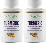 Paradise Herbs turmeric rhizome extract bottle showing full-spectrum formula for daily wellness.