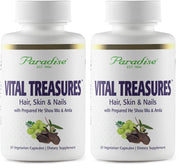 Paradise Herbs Vital Treasures capsules for hair, skin, and nails support and daily vitality.