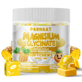 Parhaat magnesium glycinate soft chews pineapple bottle for calm daily support.