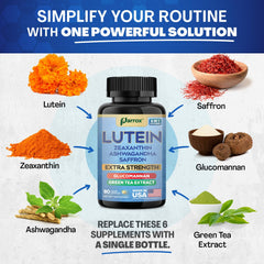 Parrox 6-in-1 ingredients visual demonstrating carotenoids and botanicals in one capsule