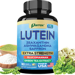 Parrox bottle front label showing clean, plant-based formulation for daily eye support
