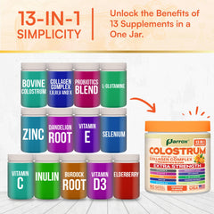 Parrox Colostrum Powder 40 IgG from grass-fed cows for daily nourishment