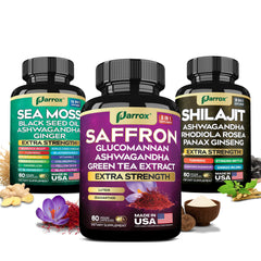 Parrox Vision Vitality Trio bottle front for daily energy and immune wellness support.