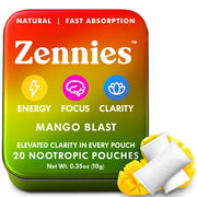 Parrox Zennies Mango Blast pouch front view for quick energy on the go.