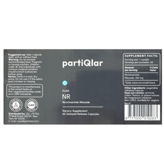 partiQlar nr capsules highlight high-potency nr for daily energy support.