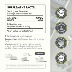 PartiQlar NMN capsules close-up showing high purity
