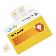 PatchAid B12 Energy Plus patch applied to arm for discreet use
