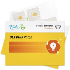 PatchAid B12 Energy Plus box and patches ready for daily use