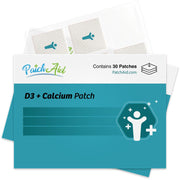 PatchAid D3/Calcium Patch on shoulder for discreet daily wear.